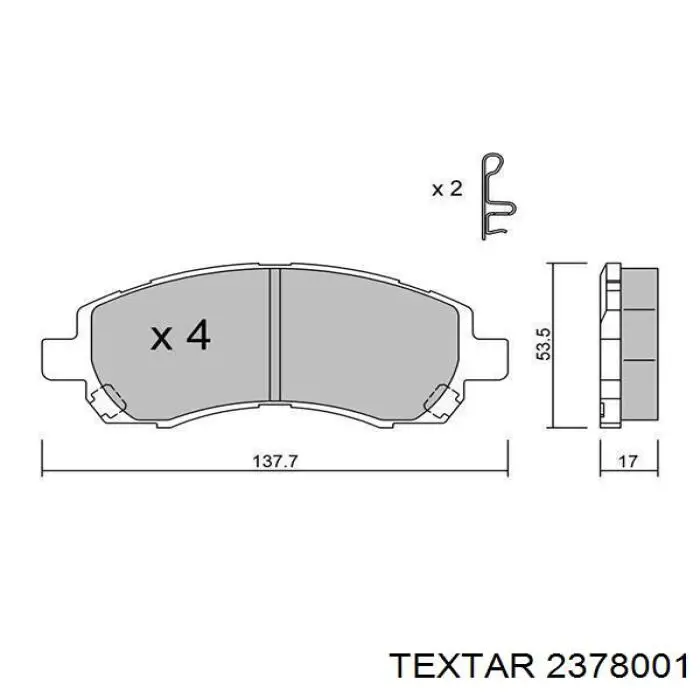 2378001 Textar pastillas de freno delanteras