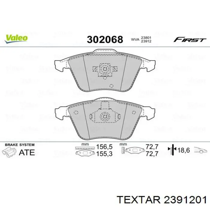 2391201 Textar pastillas de freno delanteras