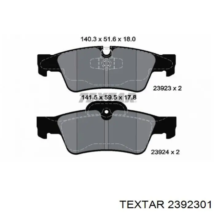 2392301 Textar pastillas de freno traseras