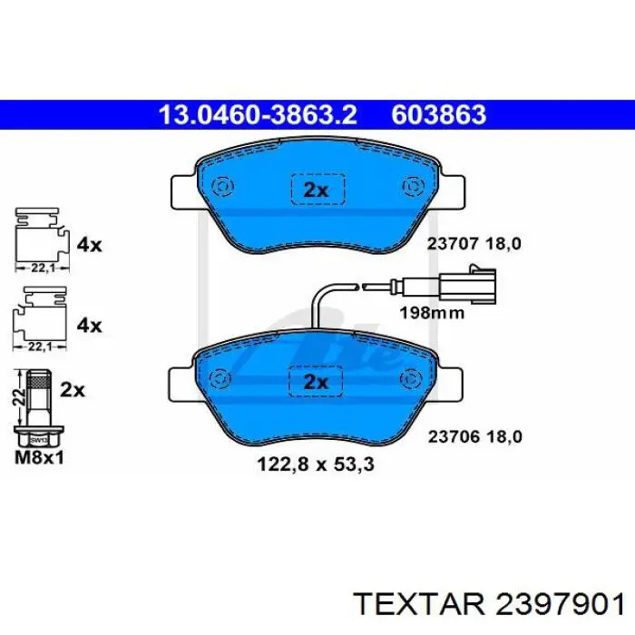 2397901 Textar pastillas de freno delanteras