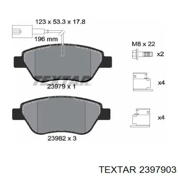 2397903 Textar pastillas de freno delanteras