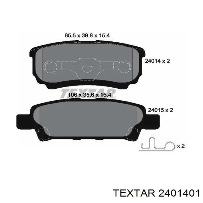 2401401 Textar pastillas de freno traseras