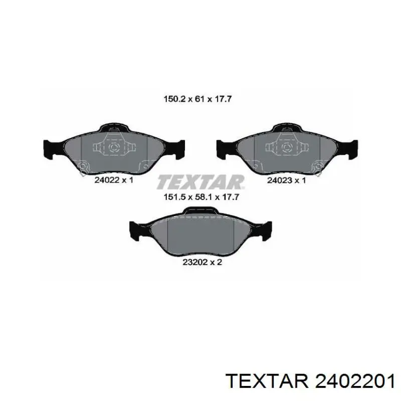 2402201 Textar pastillas de freno delanteras