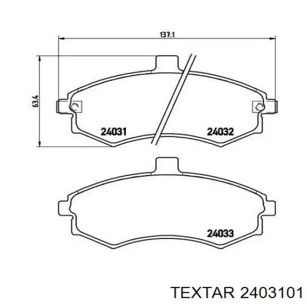 2403101 Textar pastillas de freno delanteras