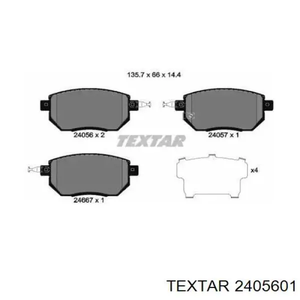 2405601 Textar pastillas de freno delanteras