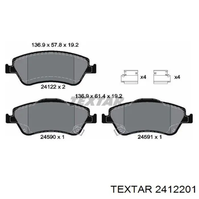 2412201 Textar pastillas de freno delanteras