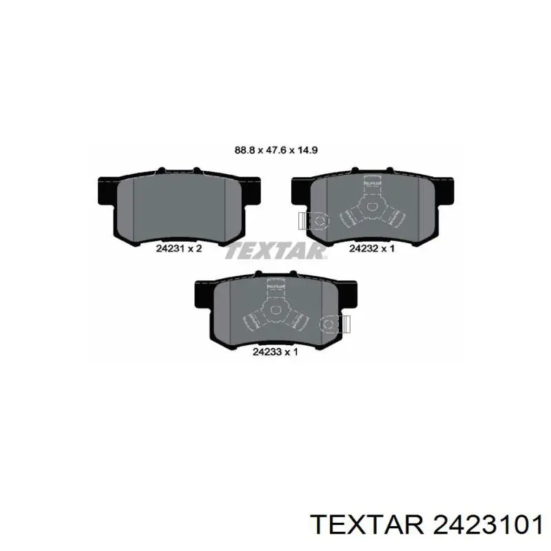 2423101 Textar pastillas de freno traseras