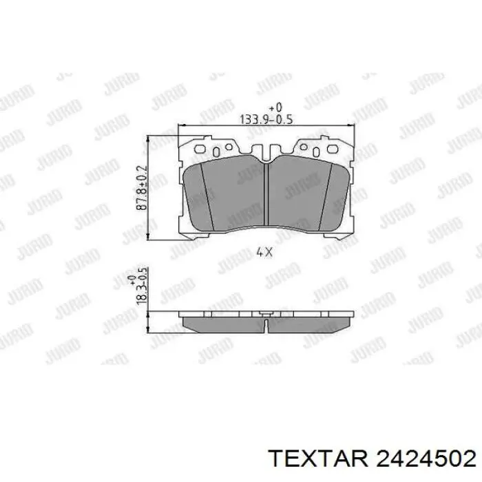 2424502 Textar pastillas de freno delanteras