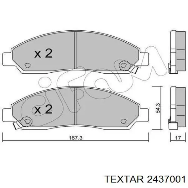 2437001 Textar pastillas de freno delanteras