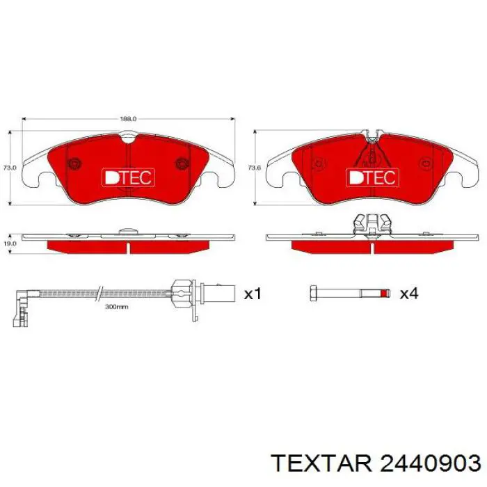 2440903 Textar pastillas de freno delanteras