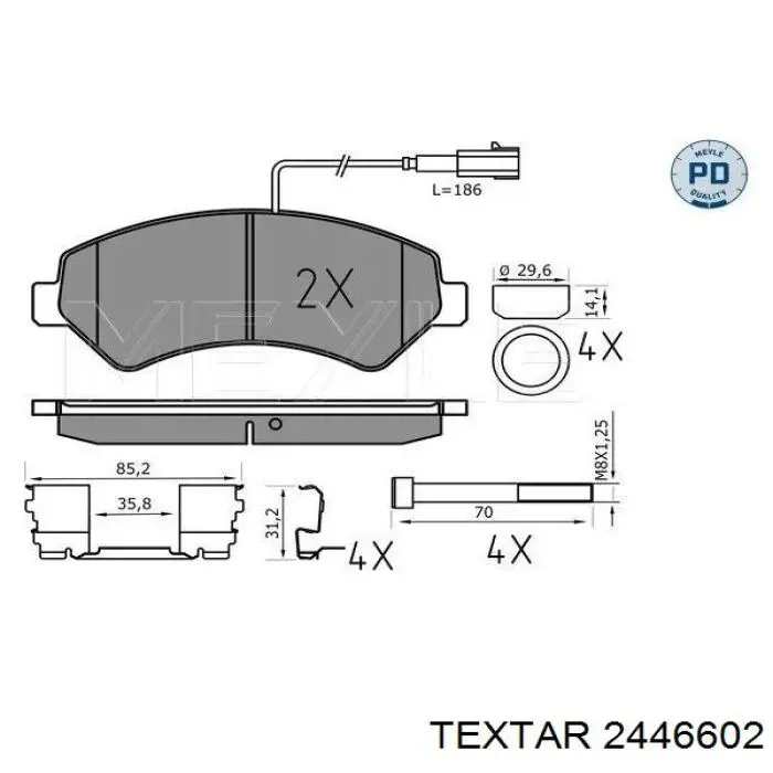 2446602 Textar pastillas de freno delanteras