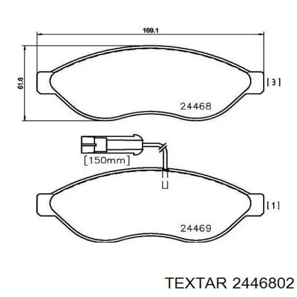 2446802 Textar pastillas de freno delanteras