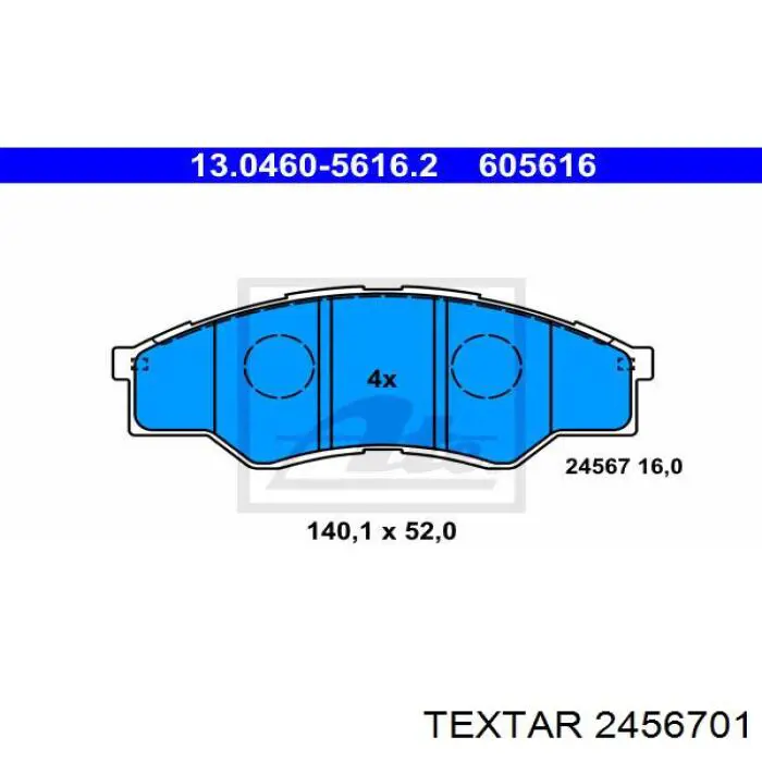 2456701 Textar pastillas de freno delanteras