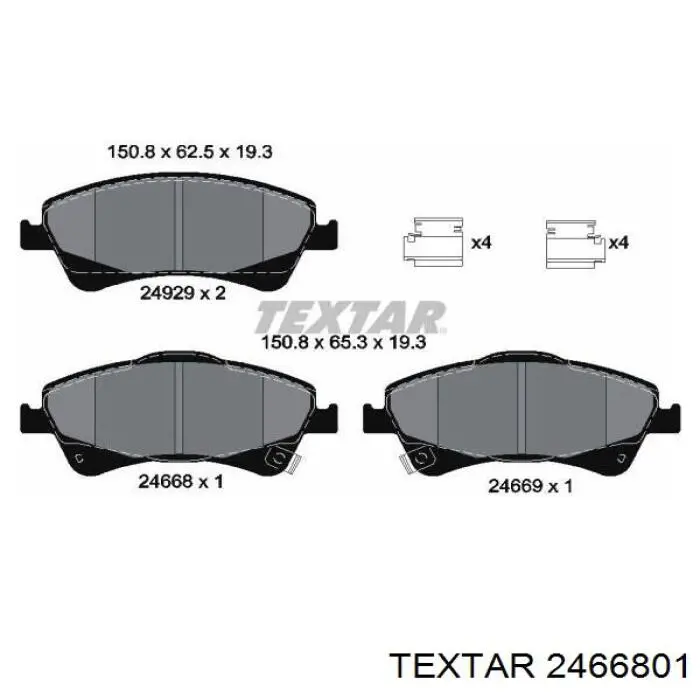 2466801 Textar pastillas de freno delanteras