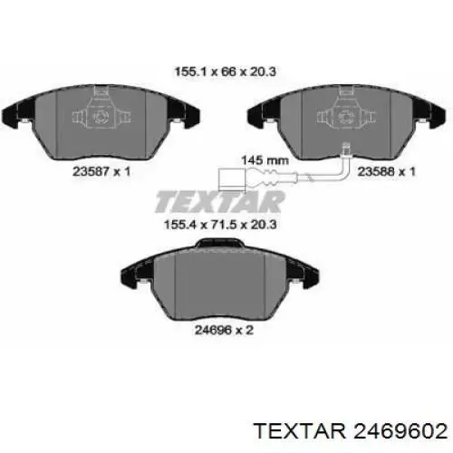 2469602 Textar pastillas de freno delanteras