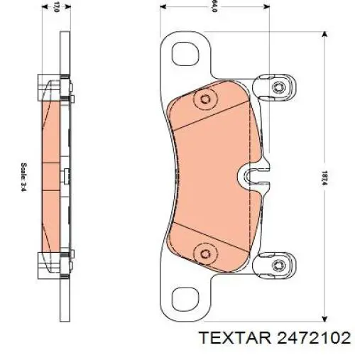 2472102 Textar pastillas de freno traseras