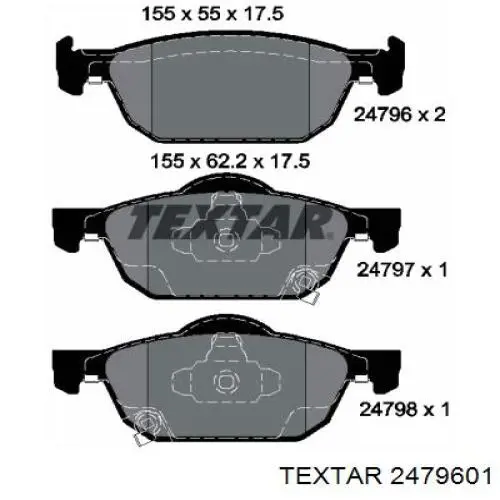 2479601 Textar pastillas de freno delanteras