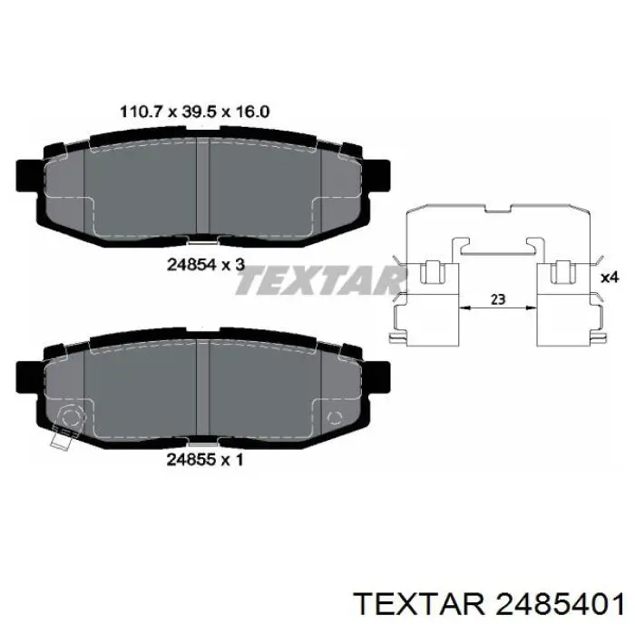 2485401 Textar pastillas de freno traseras