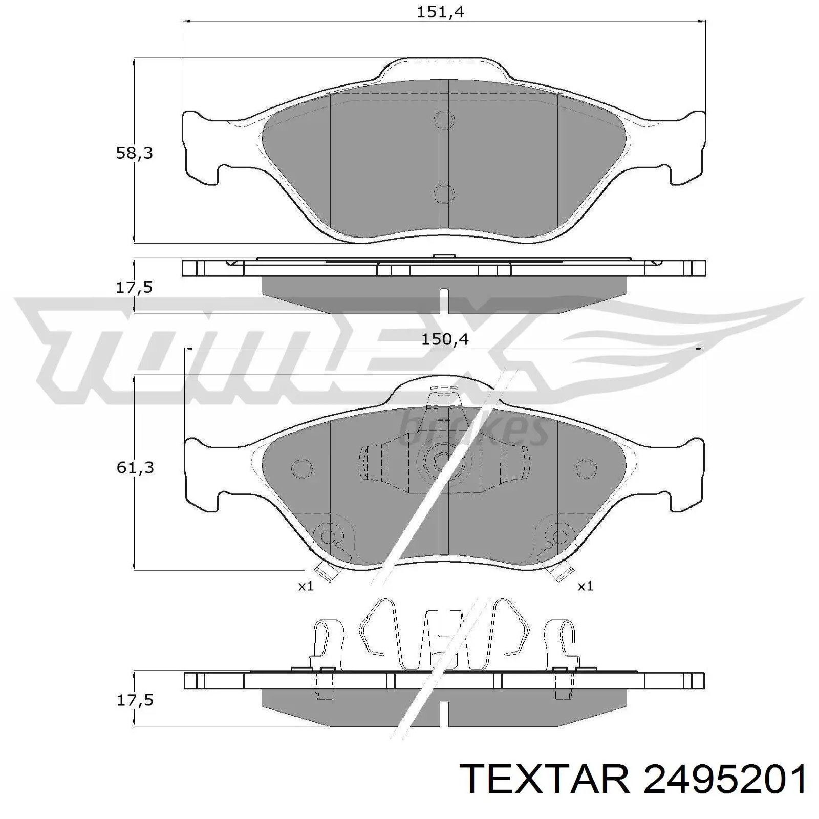 2495201 Textar pastillas de freno delanteras