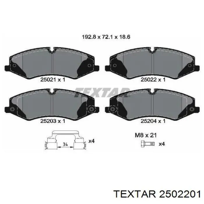 2502201 Textar pastillas de freno delanteras