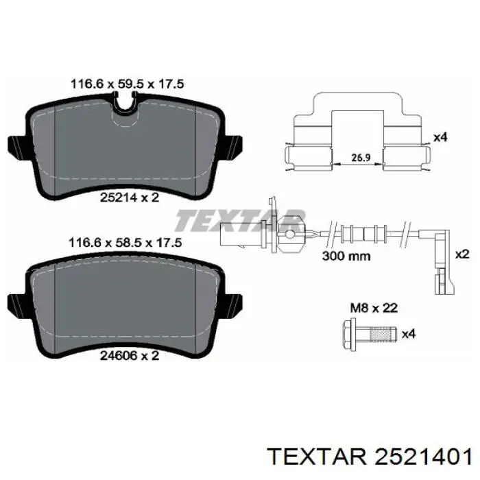 2521401 Textar pastillas de freno traseras