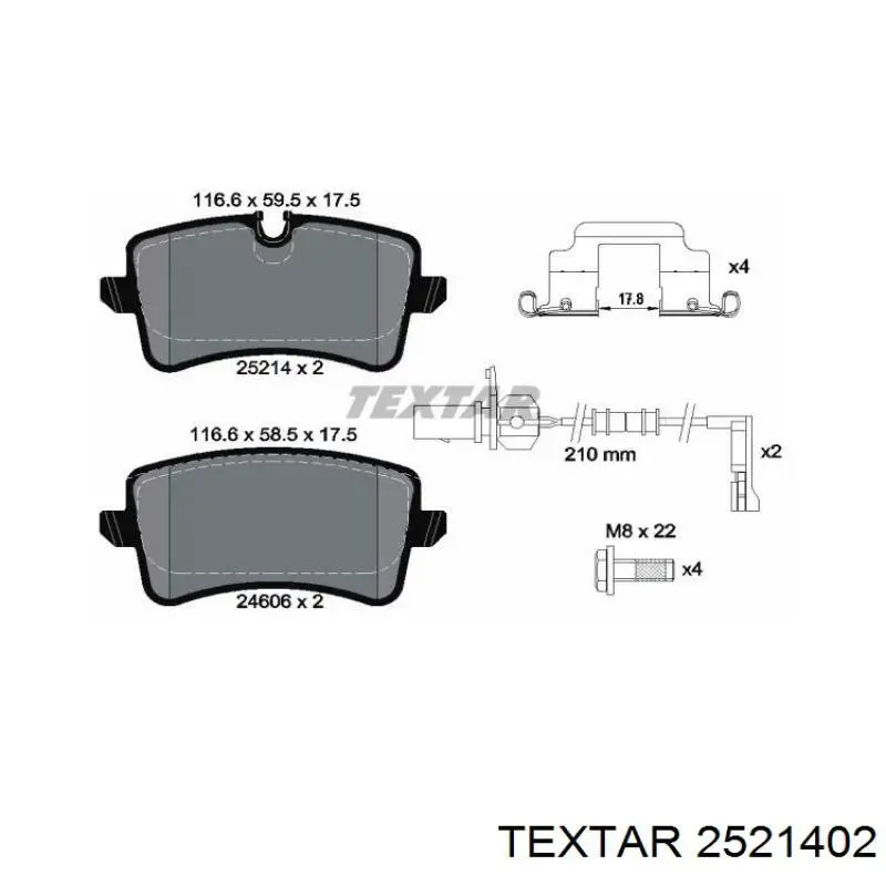 2521402 Textar pastillas de freno traseras