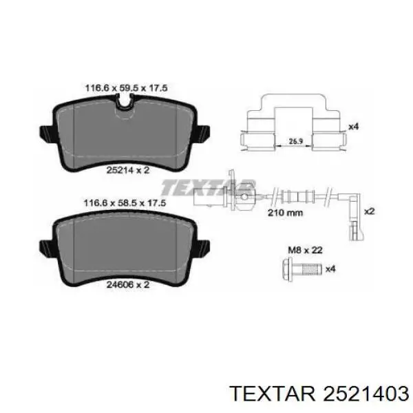 2521403 Textar pastillas de freno traseras