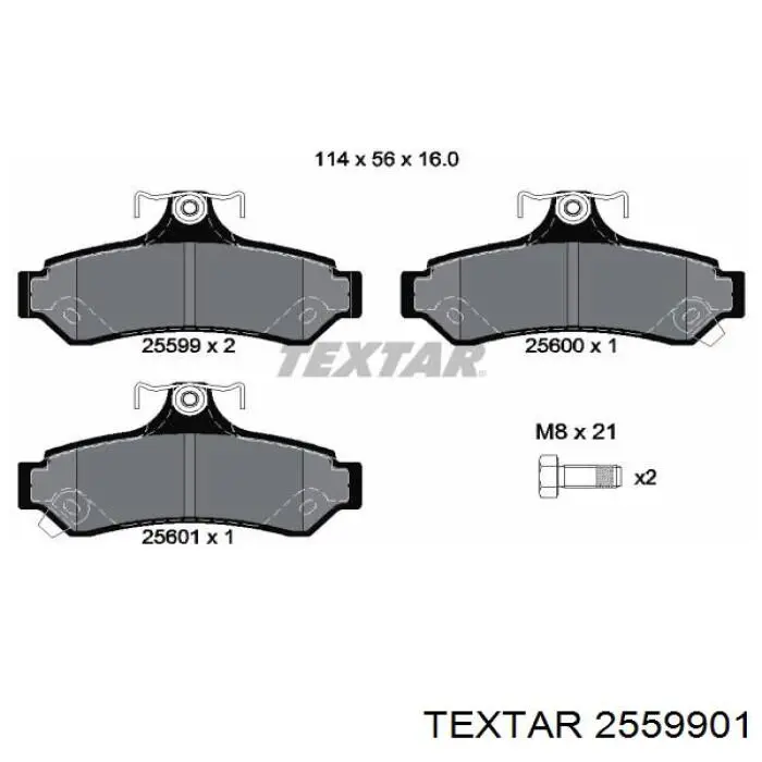 2559901 Textar pastillas de freno traseras