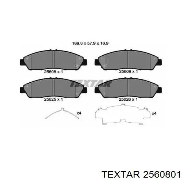 2560801 Textar pastillas de freno delanteras