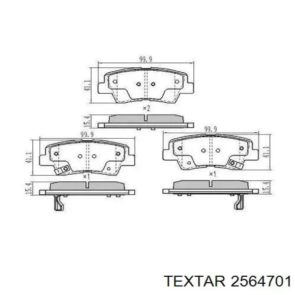 2564701 Textar pastillas de freno traseras