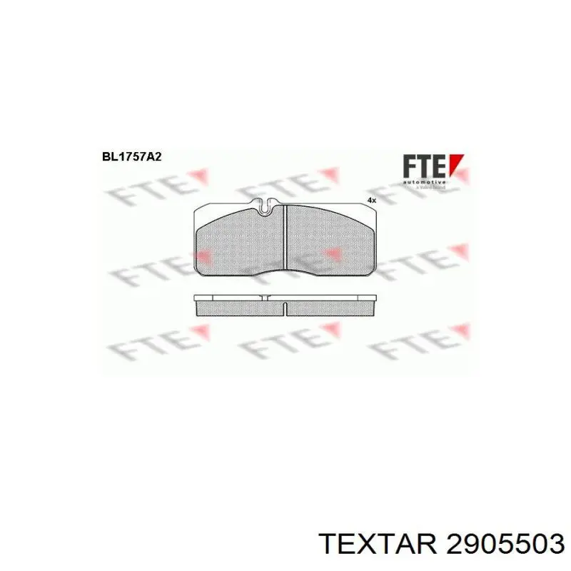 2905503 Textar pastillas de freno delanteras