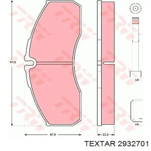 2932701 Textar pastillas de freno delanteras