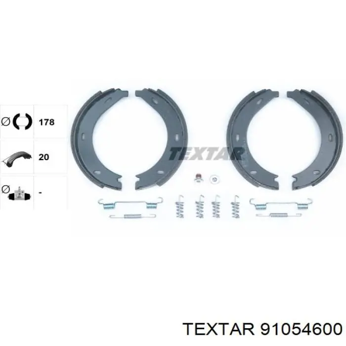 91054600 Textar juego de zapatas de frenos, freno de estacionamiento