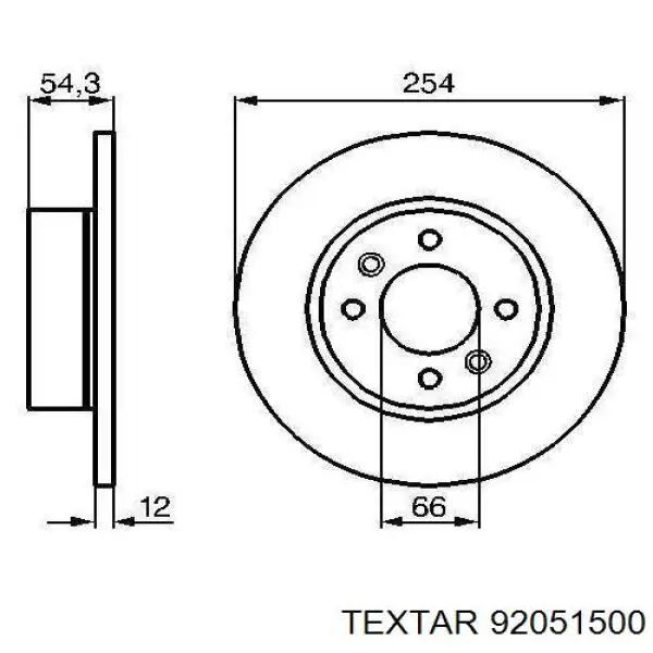 92051500 Textar disco de freno trasero