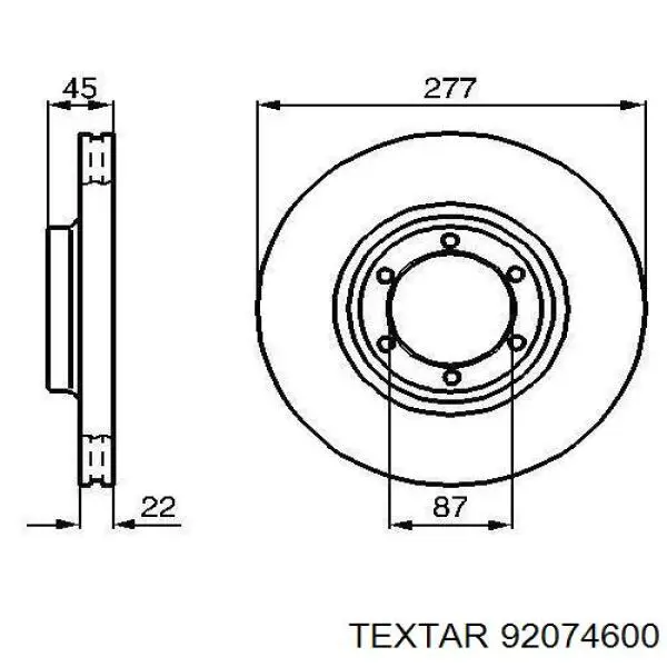 92074600 Textar freno de disco delantero