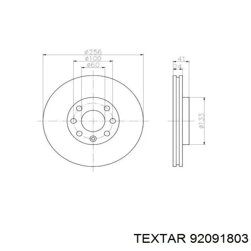 92091803 Textar freno de disco delantero