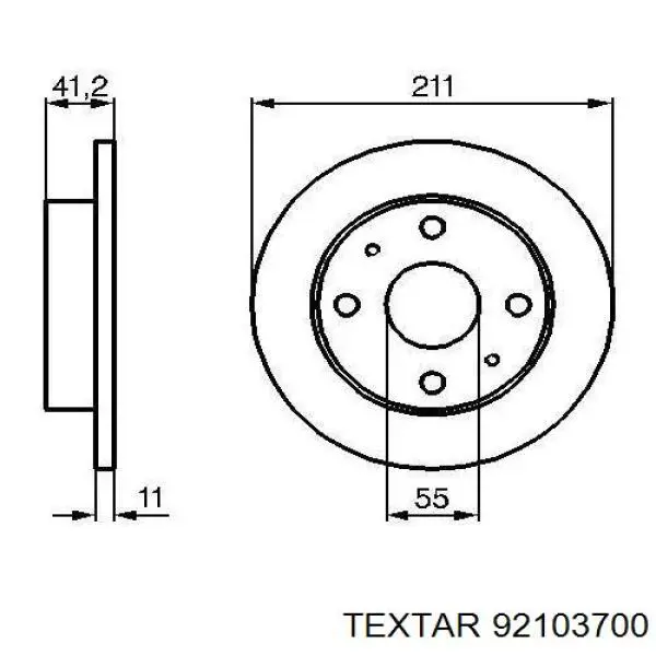 92103700 Textar freno de disco delantero