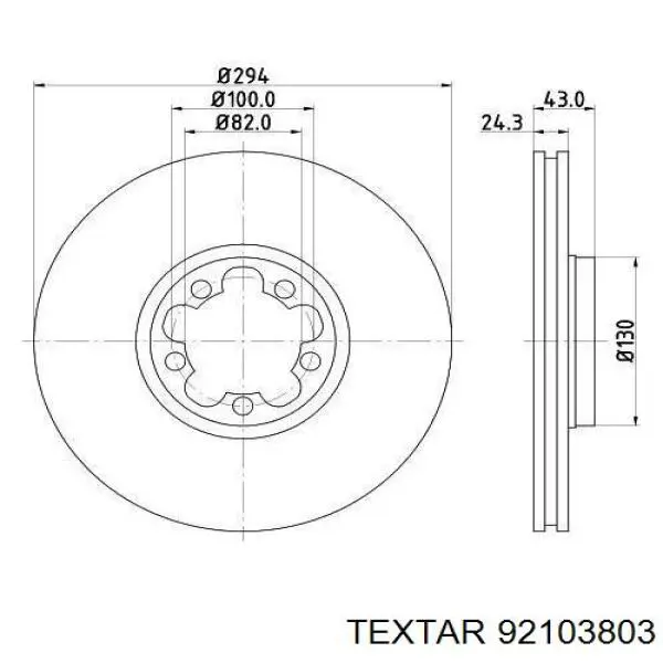 92103803 Textar freno de disco delantero