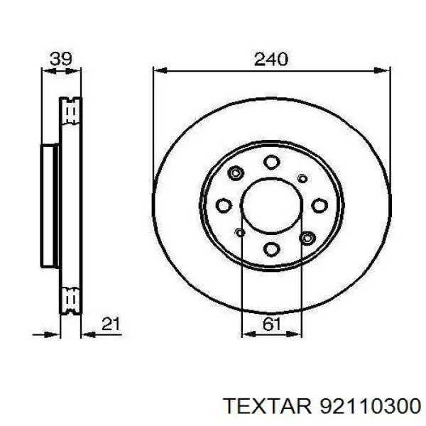 92110300 Textar freno de disco delantero