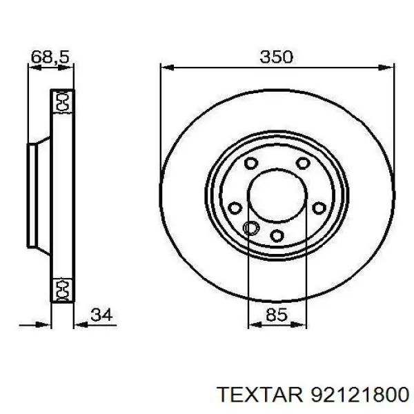 92121800 Textar freno de disco delantero