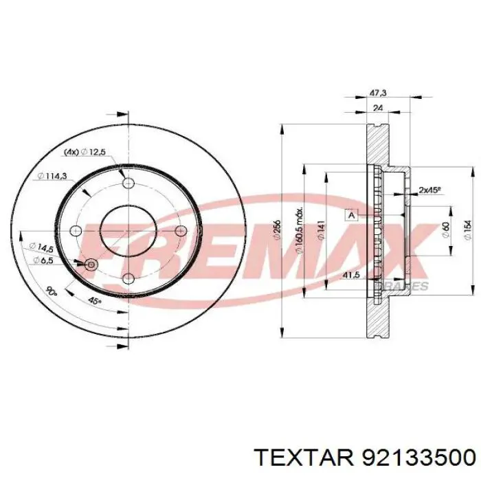 92133500 Textar freno de disco delantero