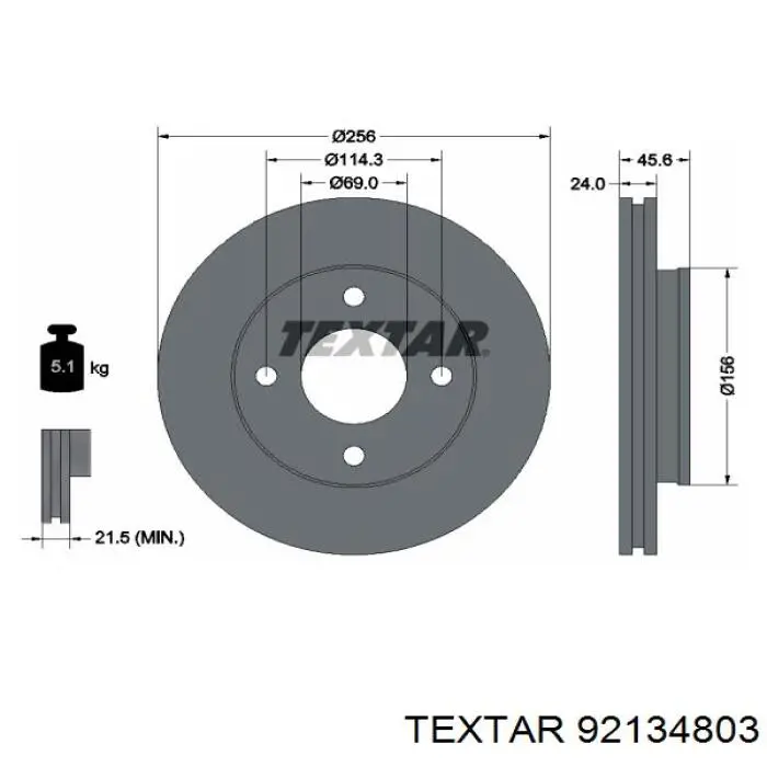 92134803 Textar freno de disco delantero