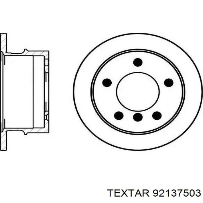 92137503 Textar disco de freno trasero