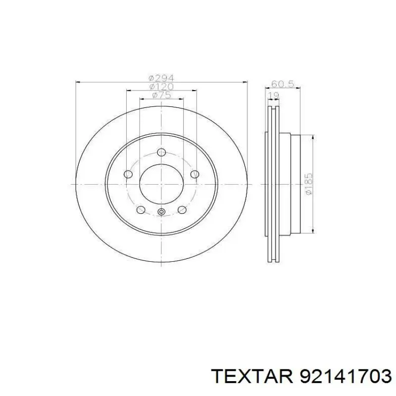 92141703 Textar disco de freno trasero