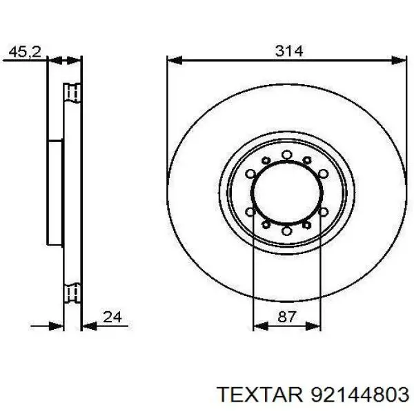 92144803 Textar freno de disco delantero