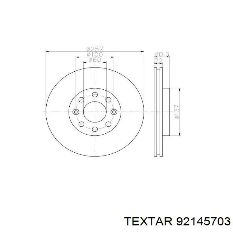 92145703 Textar freno de disco delantero