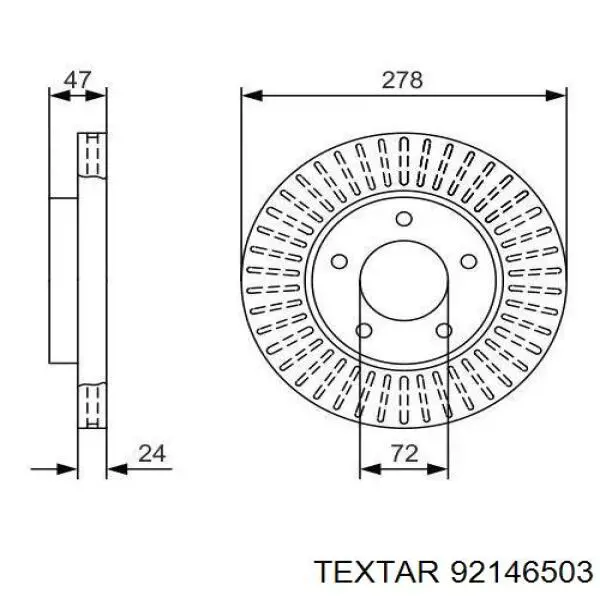 92146503 Textar freno de disco delantero