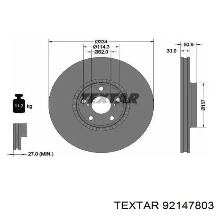 92147803 Textar freno de disco delantero