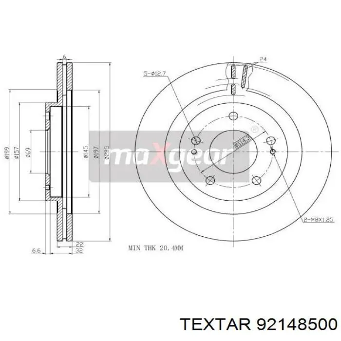 92148500 Textar freno de disco delantero