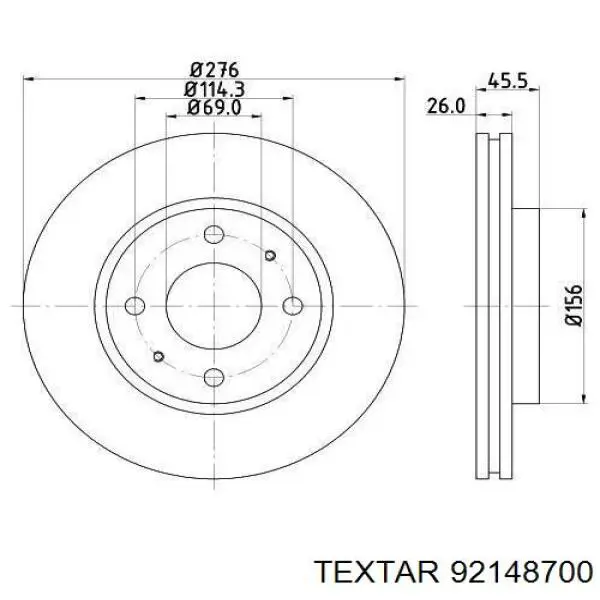 92148700 Textar freno de disco delantero